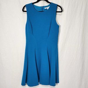 DIANE VON FURSTENBERG Minimalist Stretchy Blue Sleeveless Dress Size10 LIKE NEW!